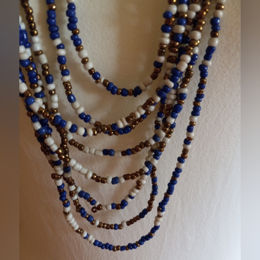 Multi Colored Glass Beads Statement Necklace - image 2